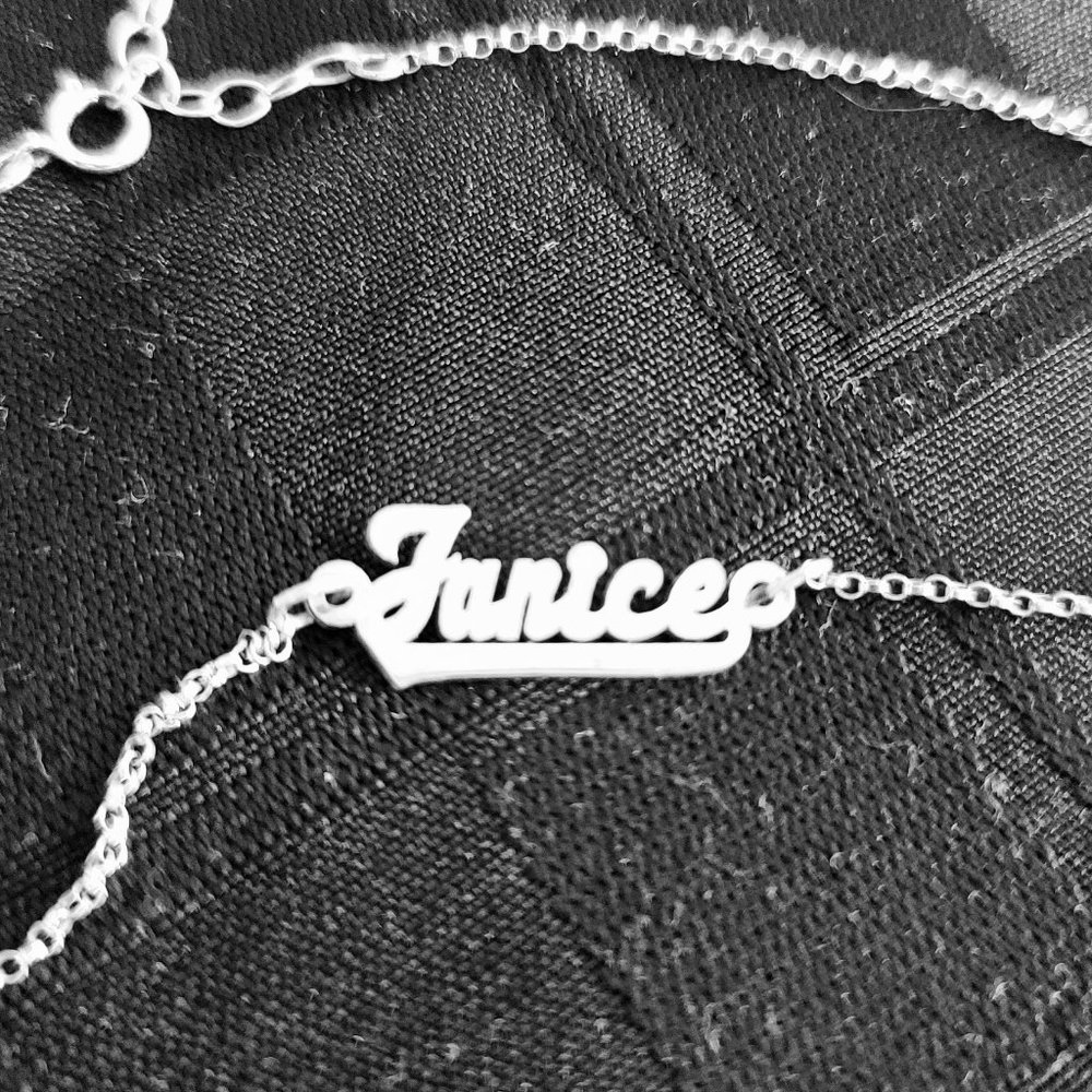 "Janice" Sterling Silver Name Anklet